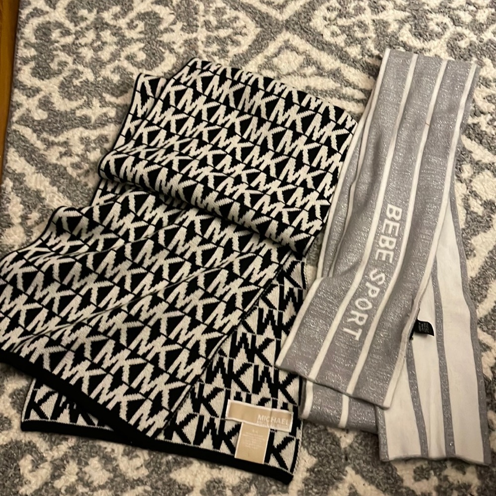 Michael Kors and Bebe sport scarfs